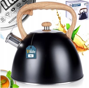 Acél vízforraló fekete gáz főzőlap indukciós 3L