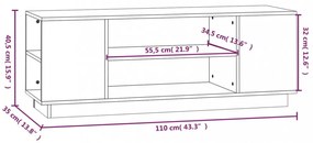 mézbarna tömör fenyőfa TV-szekrény 110 x 35 x 40,5 cm