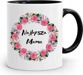 Fekete Bögre Ajándék A Legjobb Anyukának fényképes nyomtatással