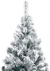 zöld PVC műkarácsonyfa pelyhes hóval 300 cm