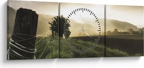 Egy rét képe (órával) (90x30 cm)