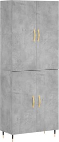 vidaXL betonszürke szerelt fa magasszekrény 69,5 x 34 x 180 cm