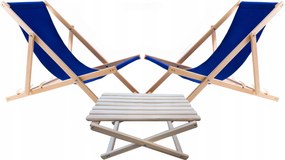 2X Kerti Napozóágy Fából Woodok Búzavirág Dohányzóasztal