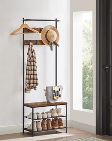 Előszobafal TAYLOR cipőtartóval 180x64 cm, rusztikus barna