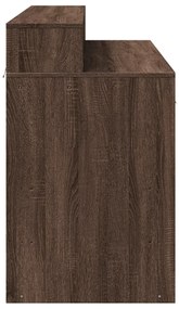 barna tölgy színű szerelt fa íróasztal LED-ekkel 120x55x91 cm