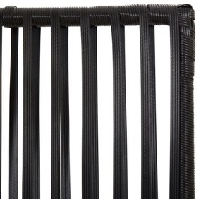 fekete 3-paneles polyrattan térelválasztó
