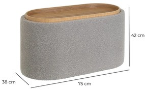 Világosszürke buklé puff – Casa Selección