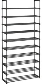 SONGMICS cipőtartó állvány 30 × 94 × 206 cm, fekete színben