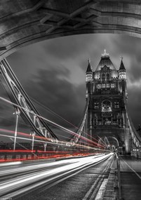 Poszter 21x29,7cm Hídtorony fénycsíkokkal, Assaf Frank