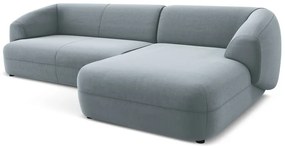 Világoskék bársony sarokkanapé (jobb oldali) Moana – Makamii