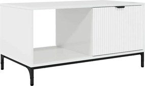 vidaXL Dohányzóasztal Magas Fényű Fehér 90 x 49 x 46 cm Faanyag
