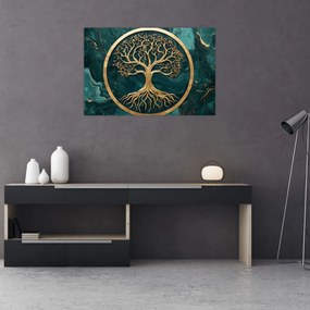 Kép – Márványban lévő arany életfa (90x60 cm)