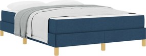vidaXL Boxrugós ágy matracmal Kék 140 x 190 cm szövet