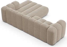 Bézs zsenília sarokkanapé (jobb oldali-heverő résszel) Lupine – Micadoni