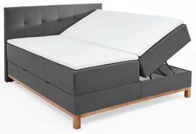 Sötétszürke boxspring ágy tárolóhellyel 180x200 cm Catania - Meise Möbel