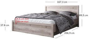 Franciaágy 160 cm Jolene (nairobi gesztenye) (ágyráccsal). 1052987