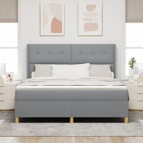 Boxspring Ágy Matrac Milyen Világosszürke 180x200 cm Szövet