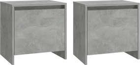 vidaXL 2 db betonszürke forgácslap éjjeliszekrény 45 x 34 x 44,5 cm