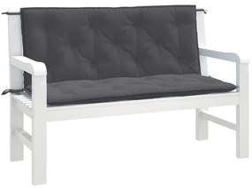 2 db melange antracitszürke szövet kerti padpárna 120x50x7 cm