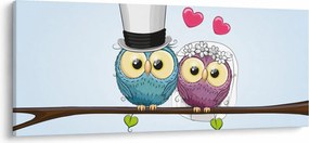 Kép - szerelmes baglyok (120x50 cm)