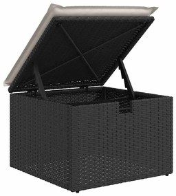 Kerti Kanapé Szett 4 pcs Fekete és krémszínű 175 x 117 x 85 cm