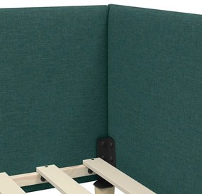 Sarokágy keret Egyéb Sötétzöld 90 x 200 cm Szövet és Mérnöki Fa