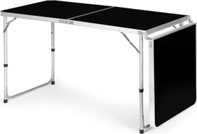 Kerti asztal, MultiGarden GB030-180, fekete, 180 x 60 cm, összecsukható, állítható magasság (60–70 cm), hordfogantyúval, teherbírás: 50 kg