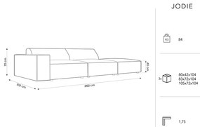 Bézs buklé szövet sarokkanapé (jobb oldali) Jodie – Micadoni Home