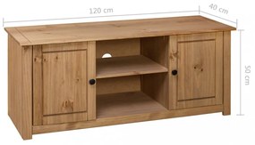 tömör fenyőfa Panama TV szekrény 120 x 40 x 50 cm