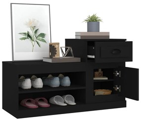 fekete szerelt fa cipősszekrény 100x42x60 cm