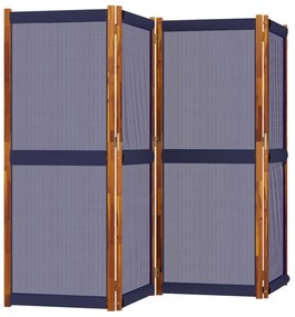 sötétkék 4 paneles térelválasztó 280 x 180 cm