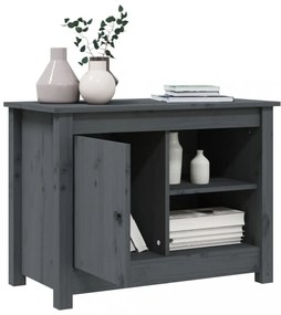 szürke tömör fenyőfa TV-szekrény 70 x 36,5 x 52 cm