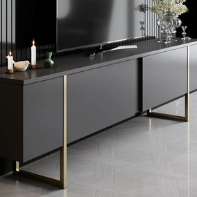 Luxe Anthracite and Gold TV-asztal
