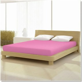 Pamut-elastan classic sötét rózsaszín színű gumis lepedő 180x200 cm-es alacsony matracra