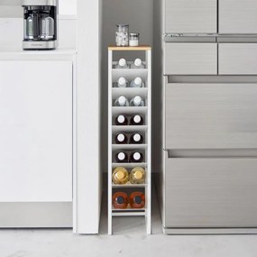 Fehér fém bortartó polcos állvány, palackok száma 16 20x88,5x19 cm Tower – YAMAZAKI