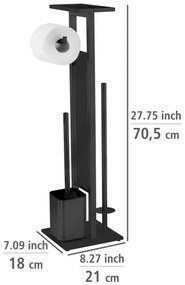 WENKO 71558800 - WC-szett DEBAR 21x70,5 cm rozsdamentes acél/fekete