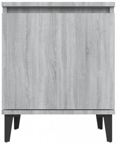 szürke sonoma színű éjjeliszekrény fém lábbal 40 x 30 x 50 cm