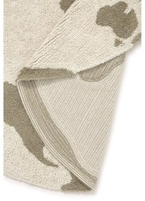 Zöld-krémszínű mosható-kézi szövésű pamut gyerek szőnyeg ø120 cm World Map – Lorena Canals