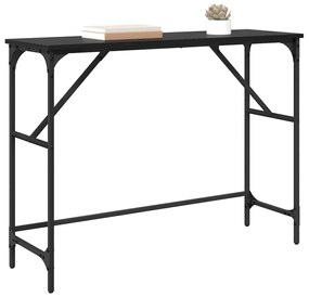 vidaXL Konzolasztal Fekete tölgy 100 x 32 x 75 cm Faanyag