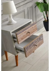 Éjjeli szekrényke MALMO 55x40 cm fehér/barna