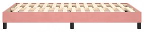 rózsaszín bársony rugós ágykeret 120 x 200 cm