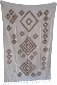 Újrahasznosított pamut pléd MYCHA IBIZA 130x170 cm, bézs