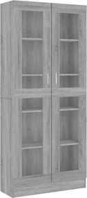 vidaXL szürke sonoma szerelt fa vitrinszekrény 82,5x30,5x185 cm