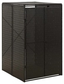 fekete polyrattan kerekes kukatároló fészer 70 x 80 x 117 cm