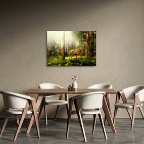 Kép egy szarvas az erdőben (üvegen) (70x50 cm)