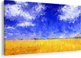 Kép - olajfestmény, arany mező (90x60 cm)