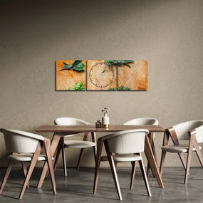 Kép - Gyógynövények (órával) (90x30 cm)