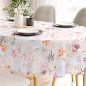Goldea ovális pamut terítő deluxe - vadvirágok 140 x 180 cm
