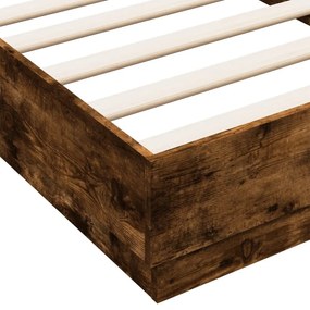 füstös tölgy színű ágykeret LED-világítással 90x190 cm