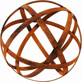 Dekoratív kerti gömb 40 cm fém terasz dekoráció kert rozsda